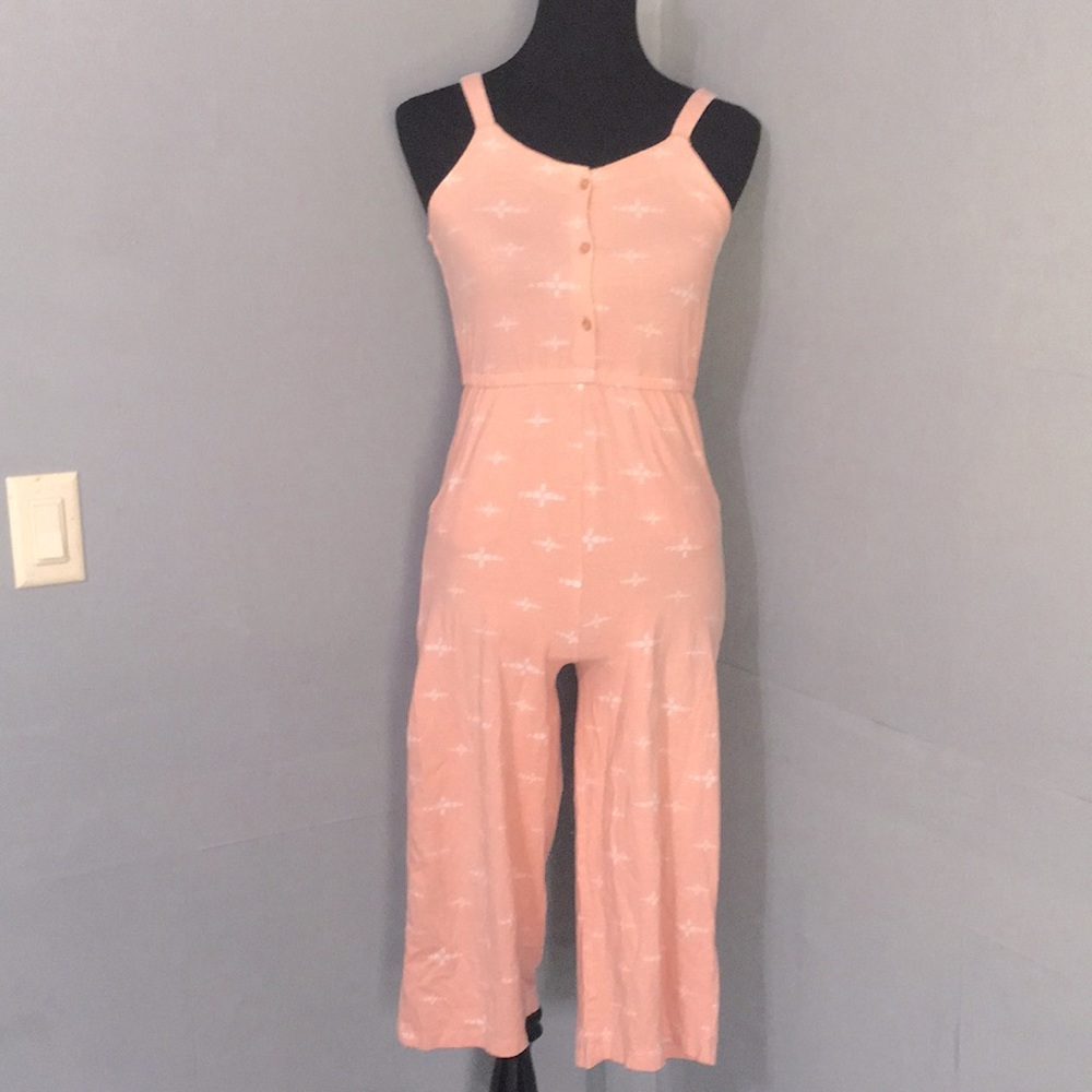 One piece,kids pink and white,button up romper